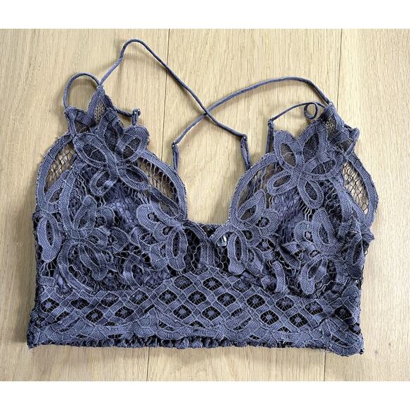 Free People Adella Bralette Purple Lace Size Large - Picture 1 of 5